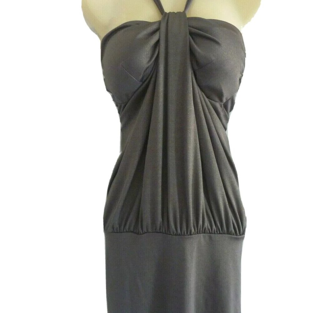 SUGAR and SPICE Halter Mini Dress Gold Metallic